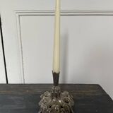 Silver metal candle holder