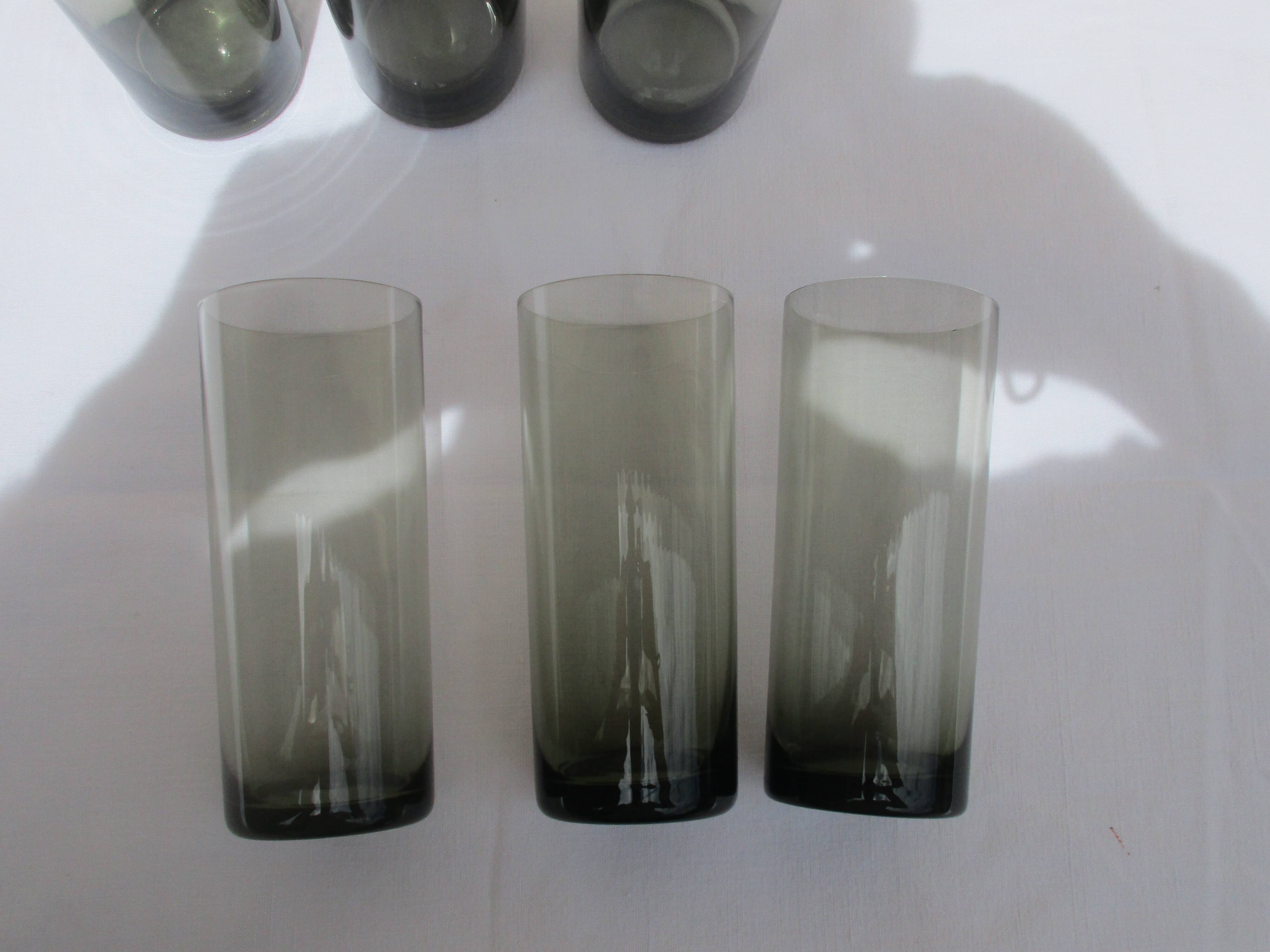 Set of 6 glasses glass tube smokes