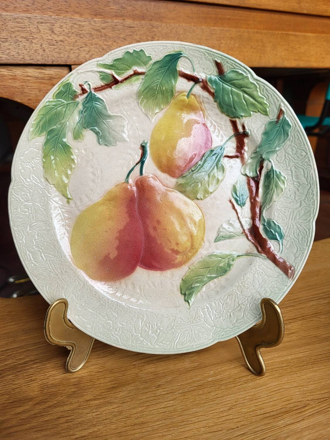 Set of 6 Art Nouveau Barbotine St Clément plates