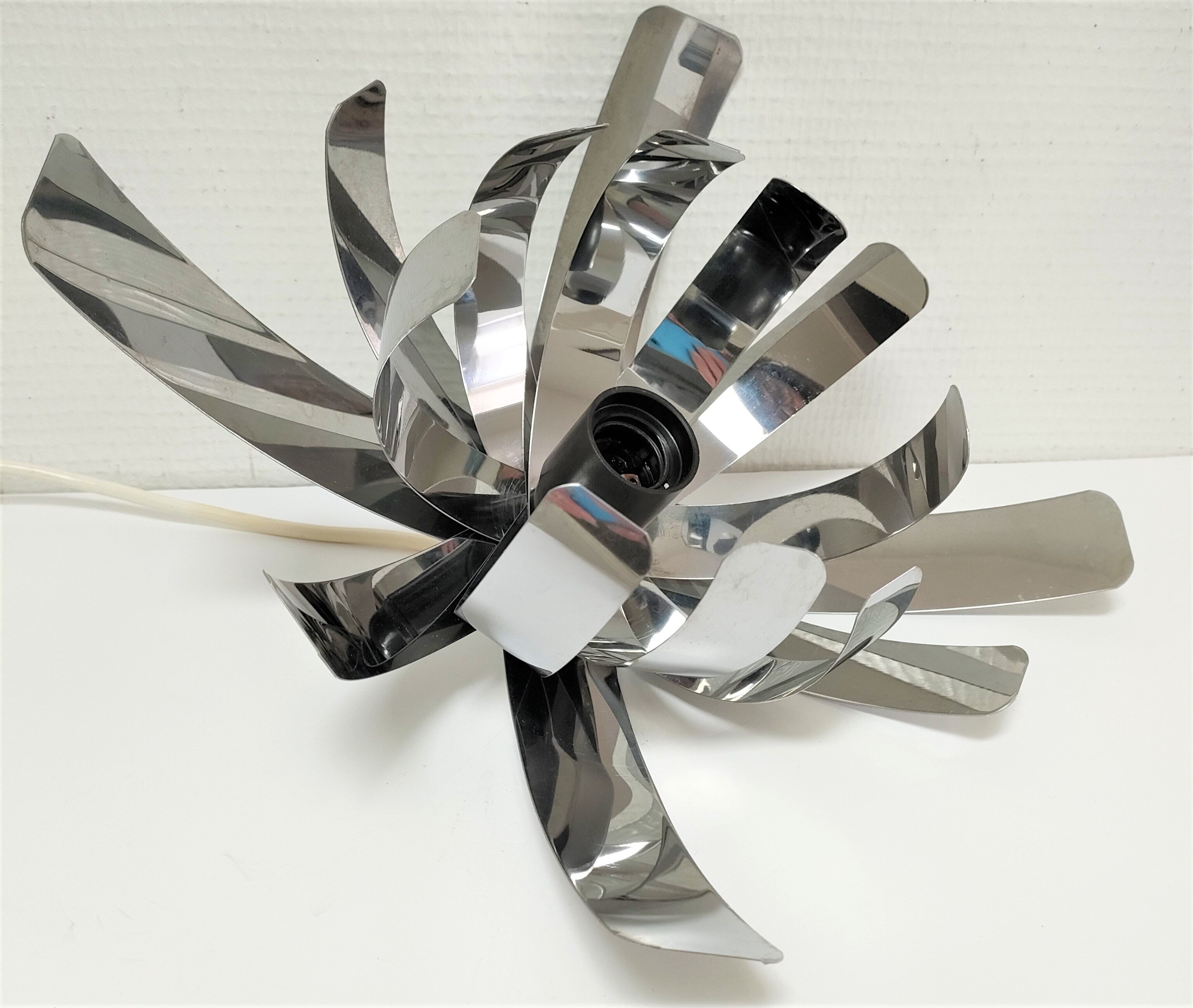 Suspension Fleur de Lumière stainless steel design Jocelyne Trocmé