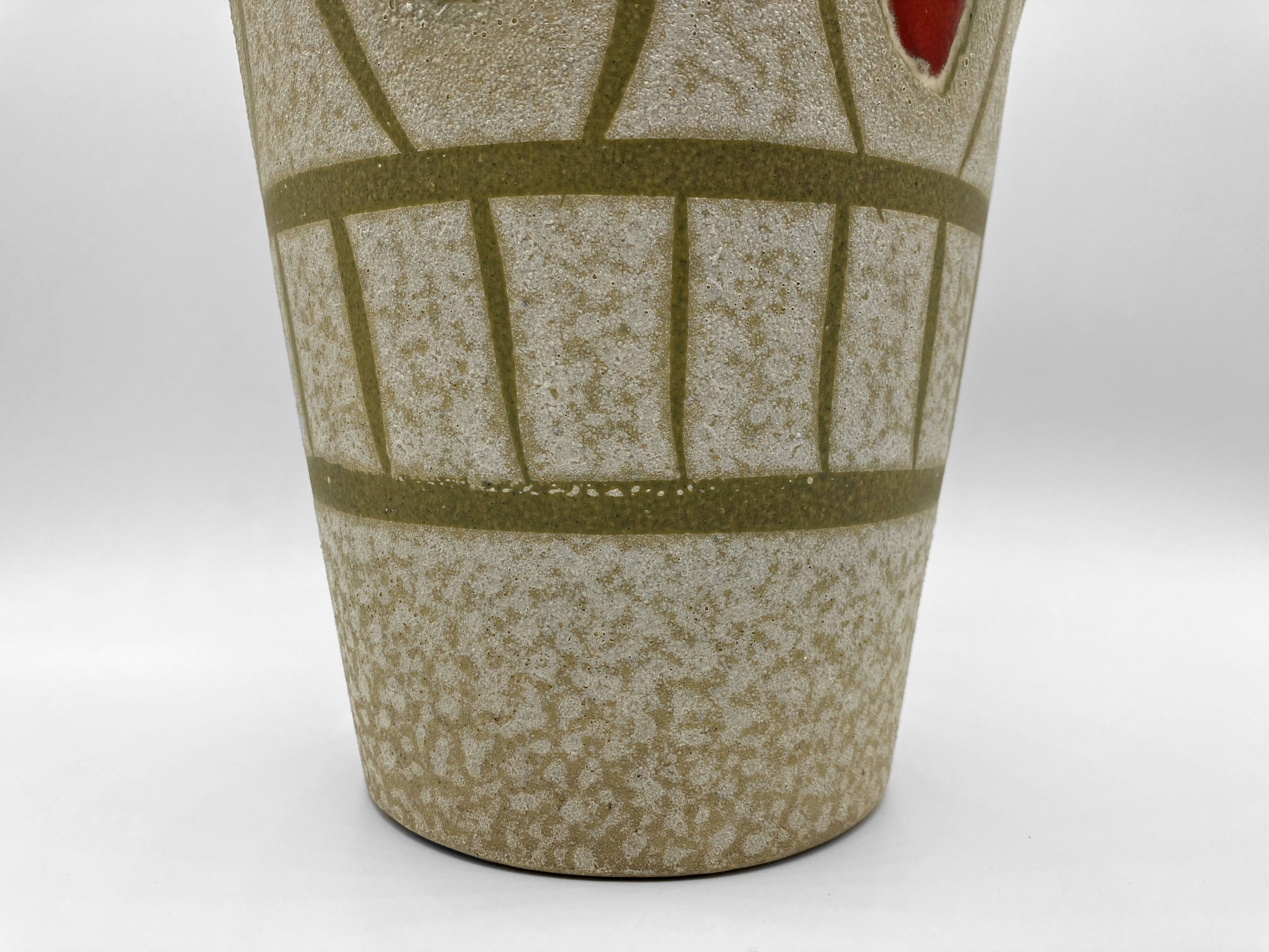 Large vase in matte and glazed ceramic • Manufacture Bay Keramik • W. Germany