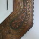 Antique bevelled artisanal mirror in repoussé copper - 54x45cm