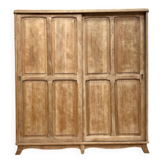 Parisian double oak wardrobe with hanging space (renovated)