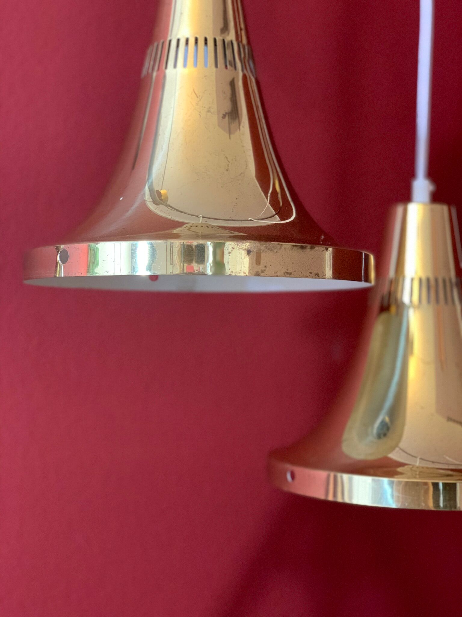 Swedish MidCentury Brass Ceiling Lamps by Hans-Agne Jakobsson for Markaryd
