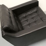 Fauteuil en cuir des années 1960 noir