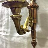 Louis XVI style wall lamp in gilded copper