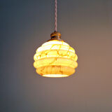 Art Deco suspension in marbled opaline and ouraline (4 available), 1920-30