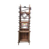 Bamboo coat rack and 1950s mirror
