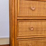 Vintage rattan chest of drawers
