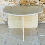 Vintage side table in travertine, circa 1980s.