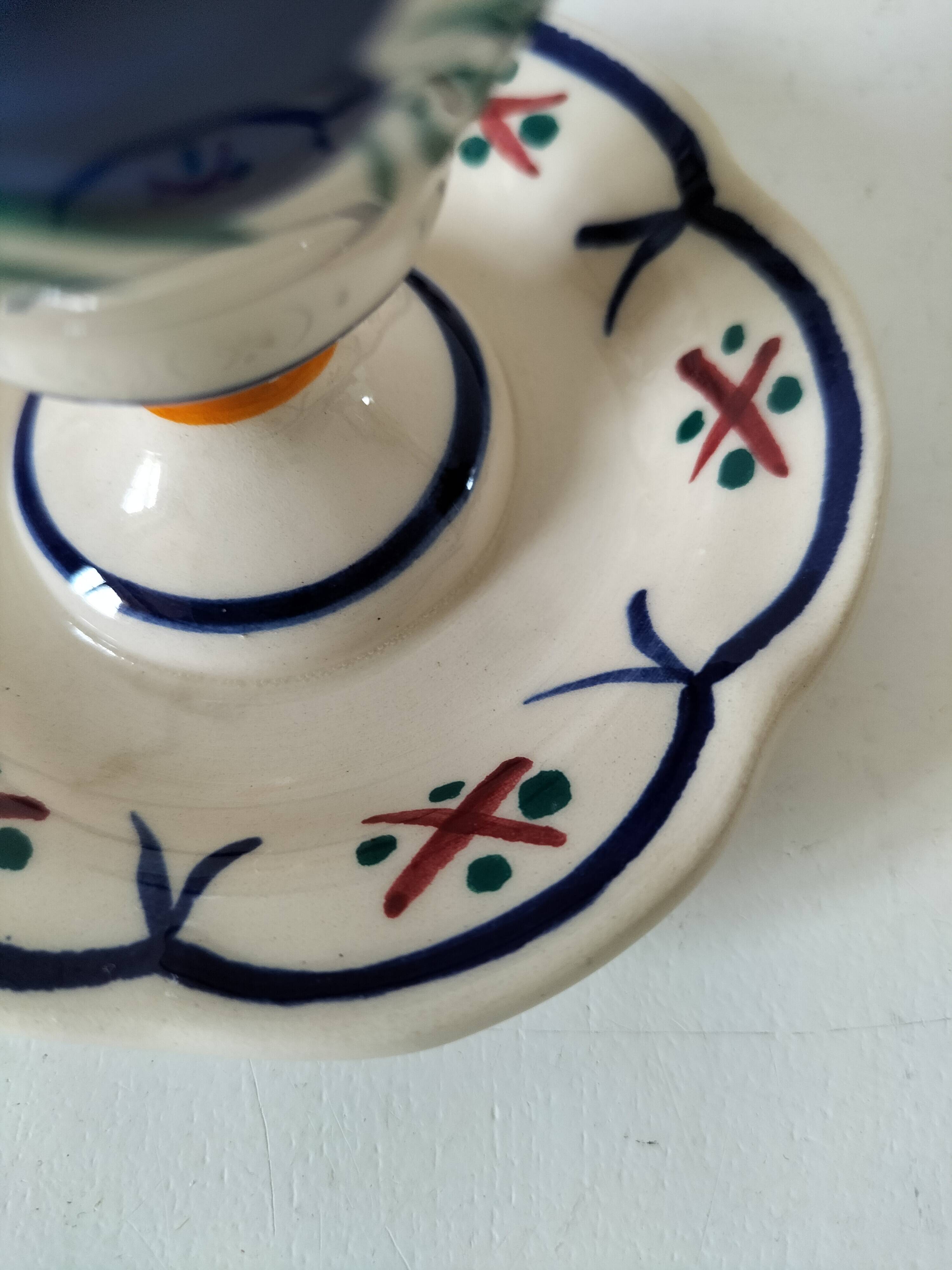 Henriot Quimper egg cup hand-painted
