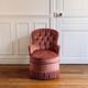 Pink velvet toad armchair