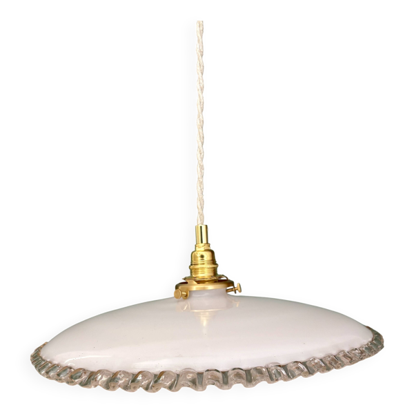 Suspension abat-jour vintage en opaline XXL — Beyit