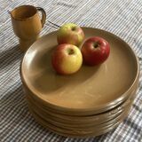 8 beige Berne stoneware plates wabi sabi