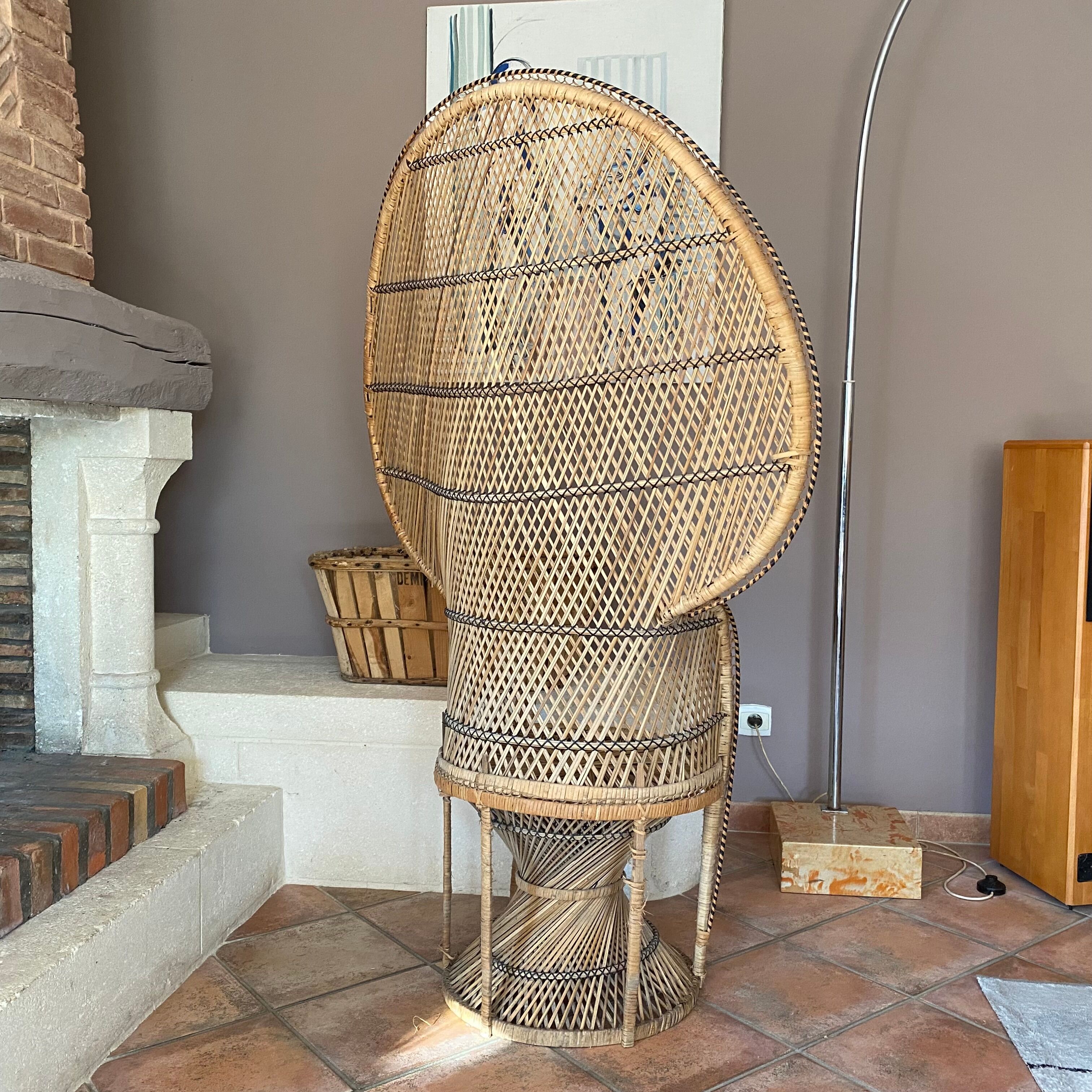 Emmanuelle armchair, 1970, braided rattan