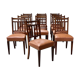 Suite of 12 English chairs nineteenth in mahogany and imitation leather