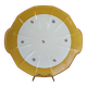 Plate with handles, ceramic serving dish with yellow border and floral decoration Sarreguemines