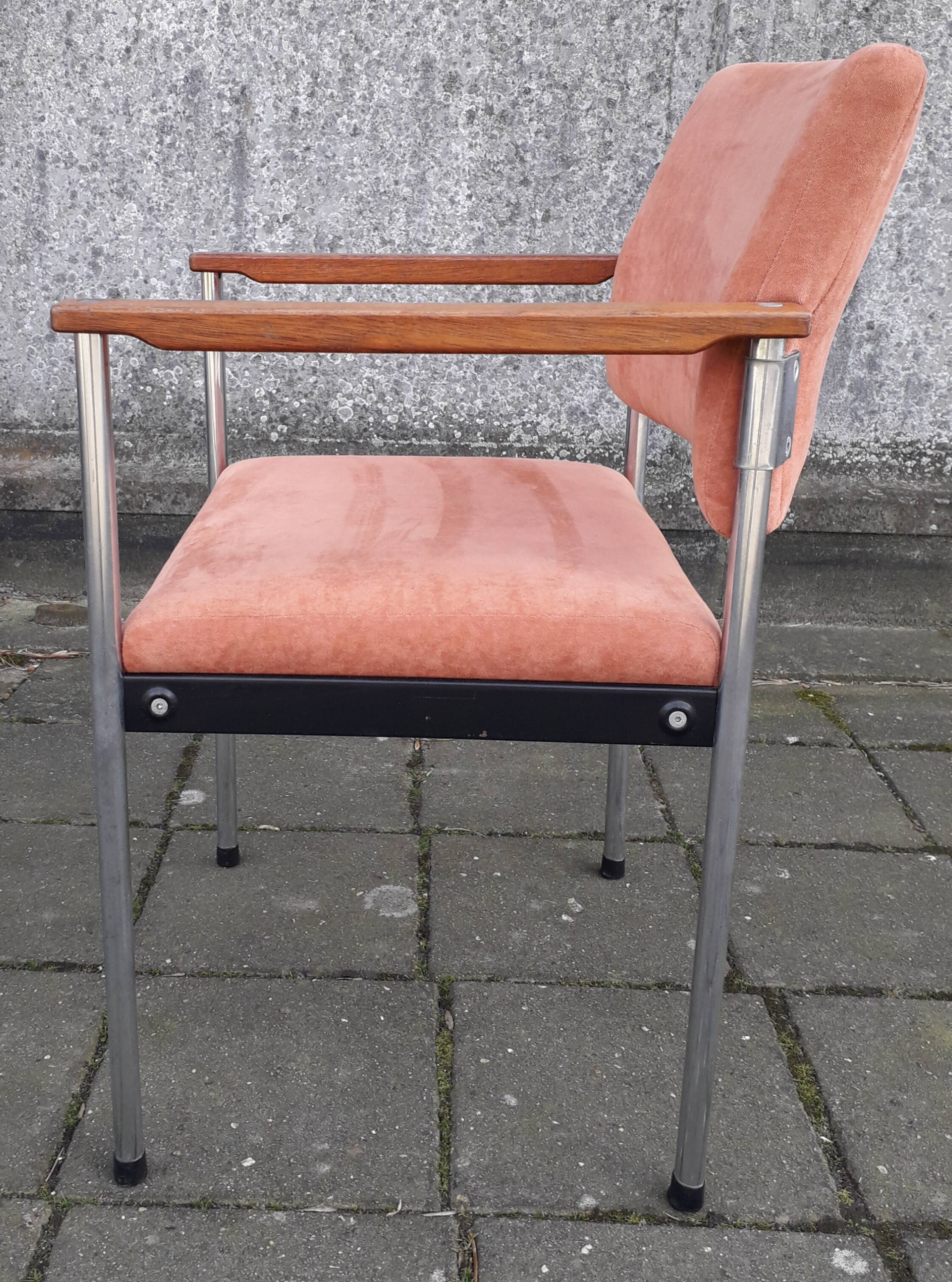 Set of eight industrial Dutch chairs