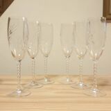 6 flûtes en cristal