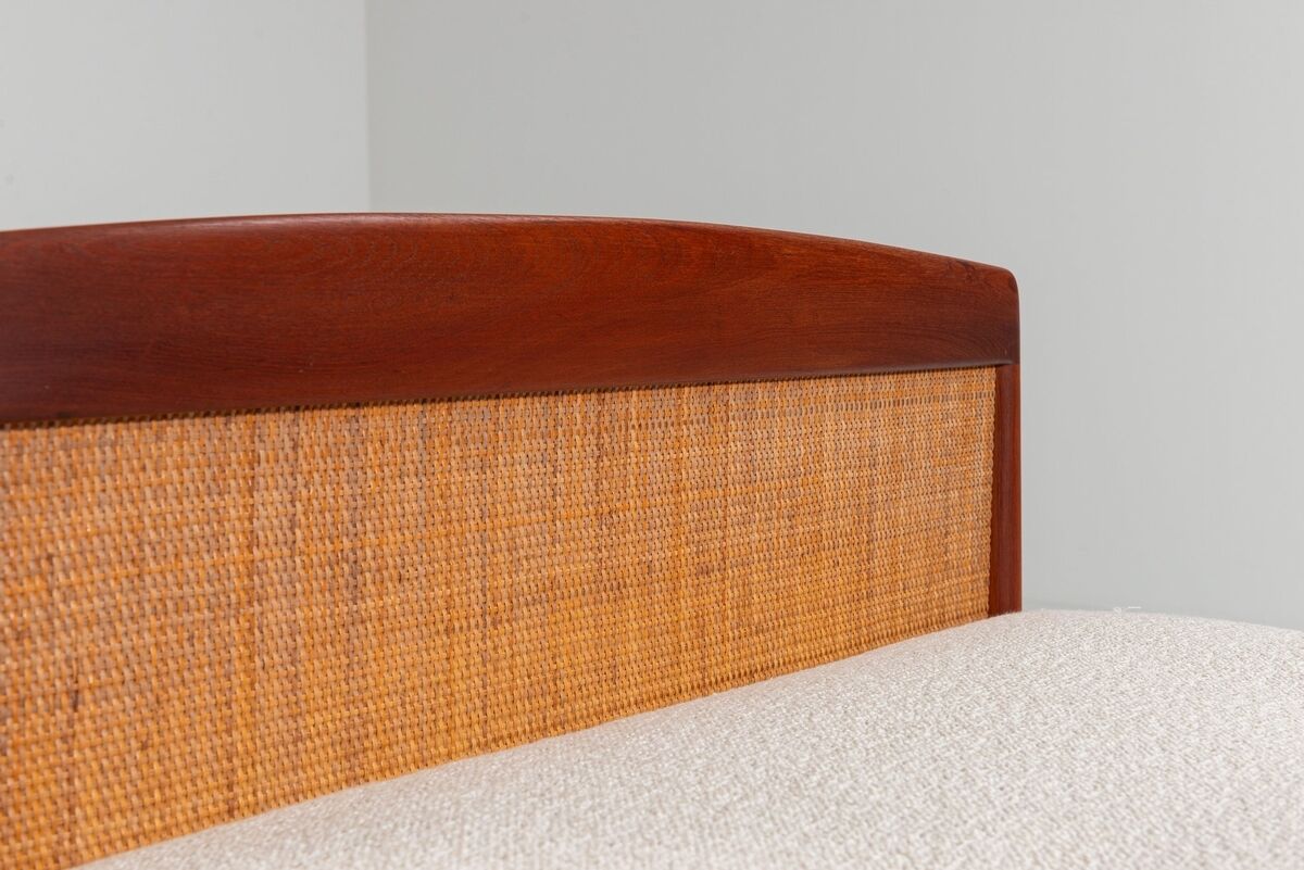Scandinavian daybed in teak and cane Denmark 1960