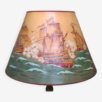 Large vintage marine sailboat lampshade