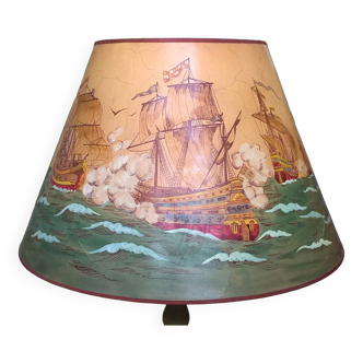 Large vintage marine sailboat lampshade