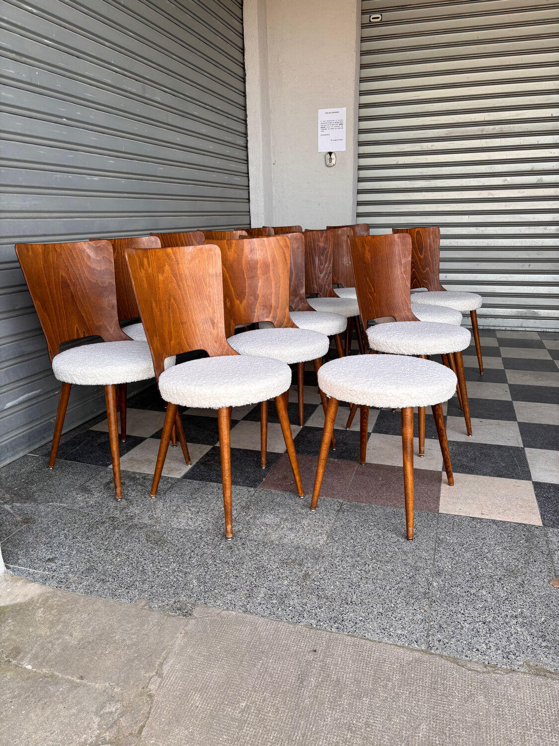 Set of 14 Baumann bistro chairs