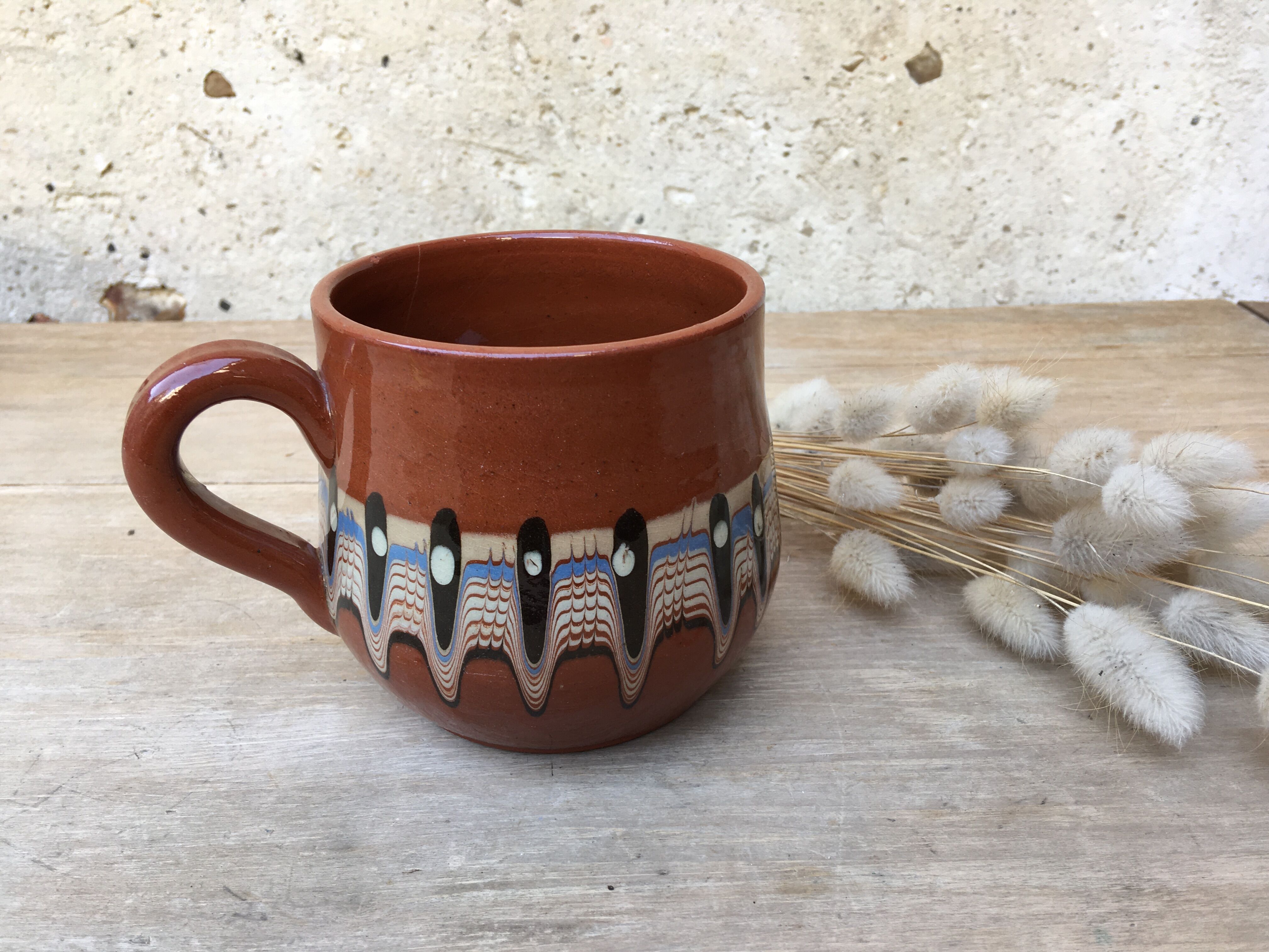 Paire de mugs en céramique marbrée