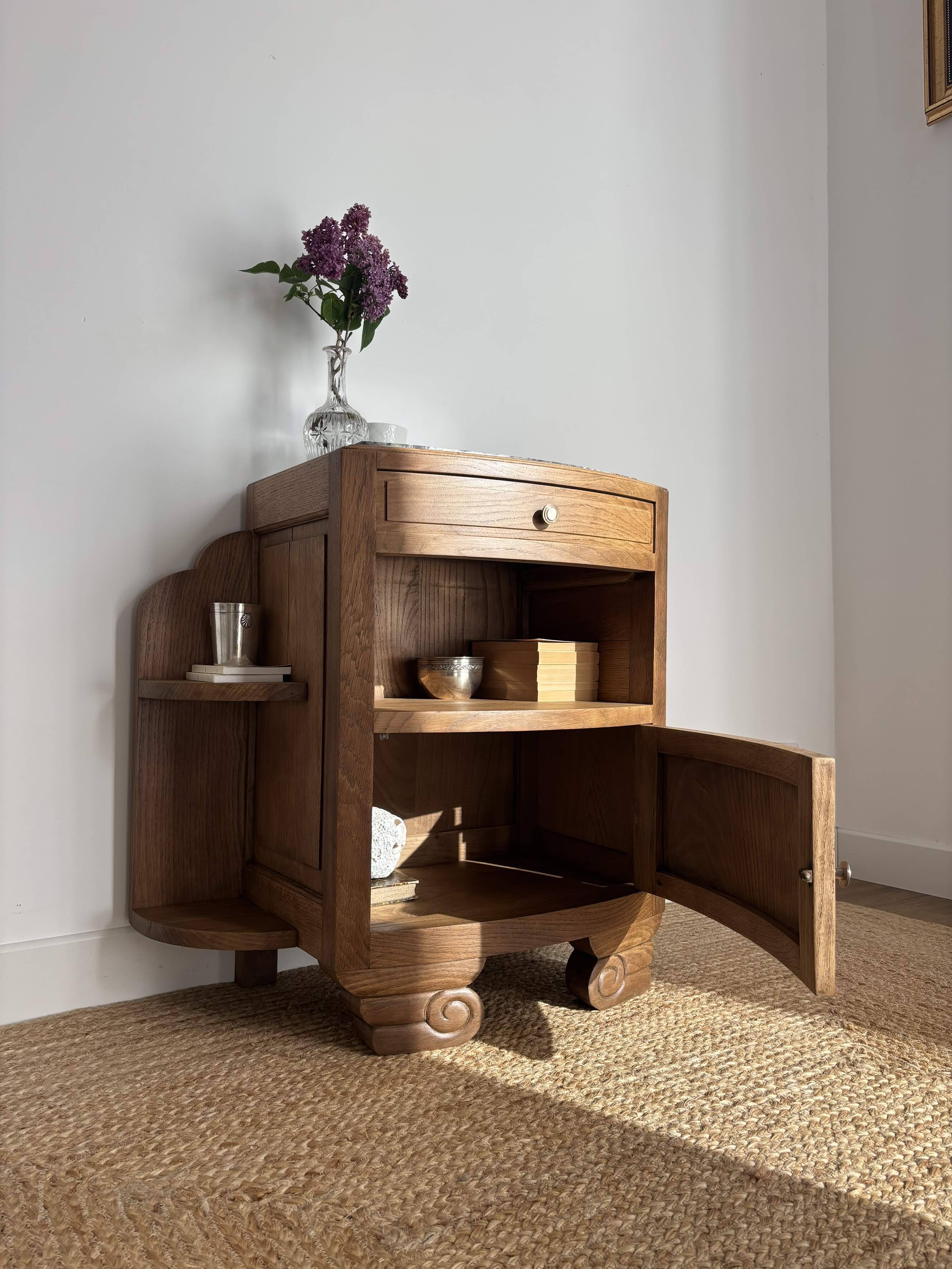 Restored Art Deco bedside table or accent furniture