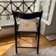 Set of 4 folding chairs in canning and black wood 60s