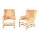 Paire de fauteuils club en rotin