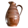 Brown chiseled stoneware pitcher from the 70s