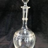 Blown and engraved glass decanter
