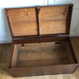 Ancient wooden and faux leather trunk