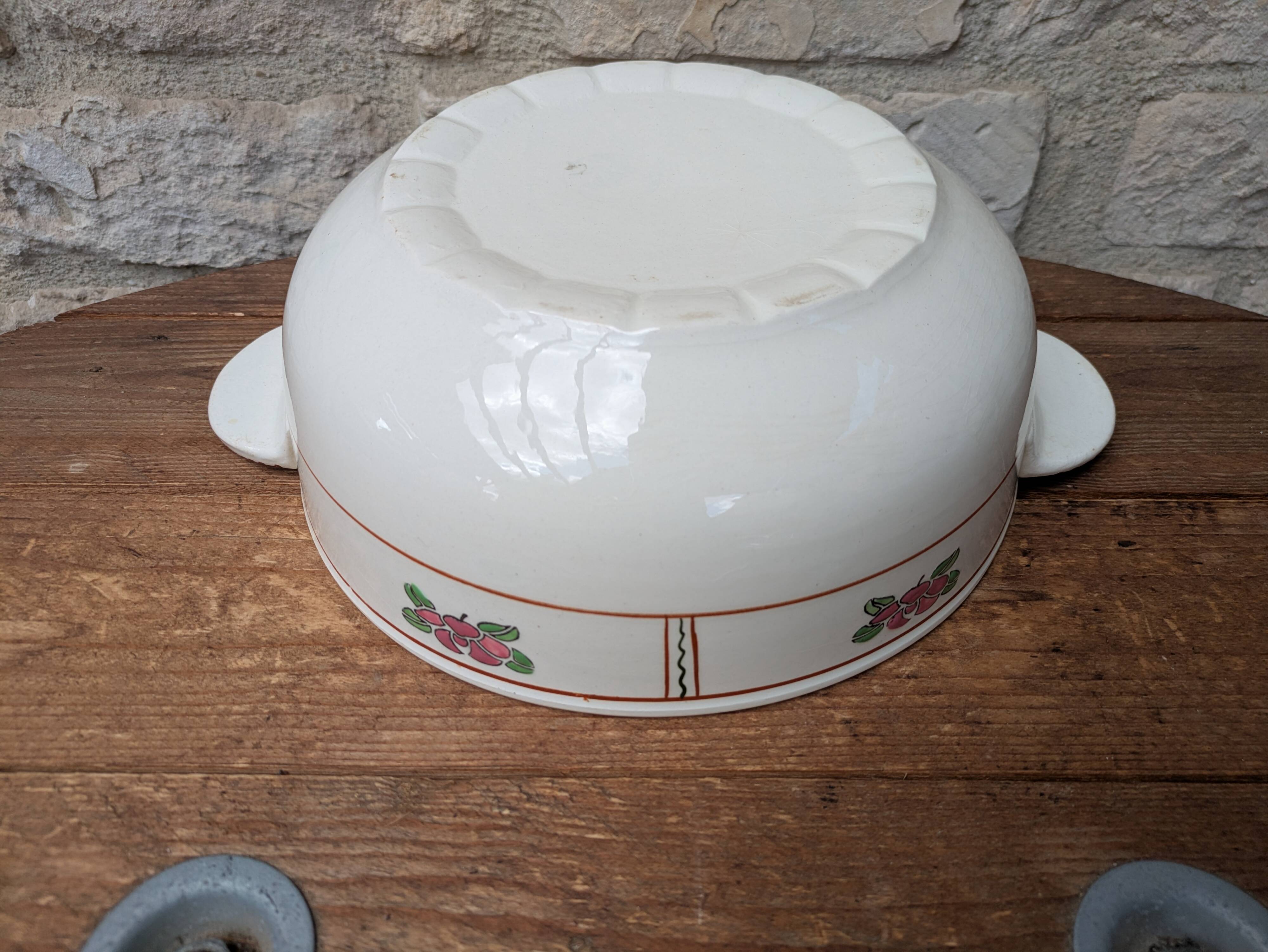 Soup tureen with lid in Salins ironstone model Nénuphar 25.5cm