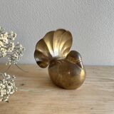 Peacock statuette in vintage brass