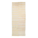 Soft Beige & Mustard Yellow Striped Wool Kilim Rug, 155x396