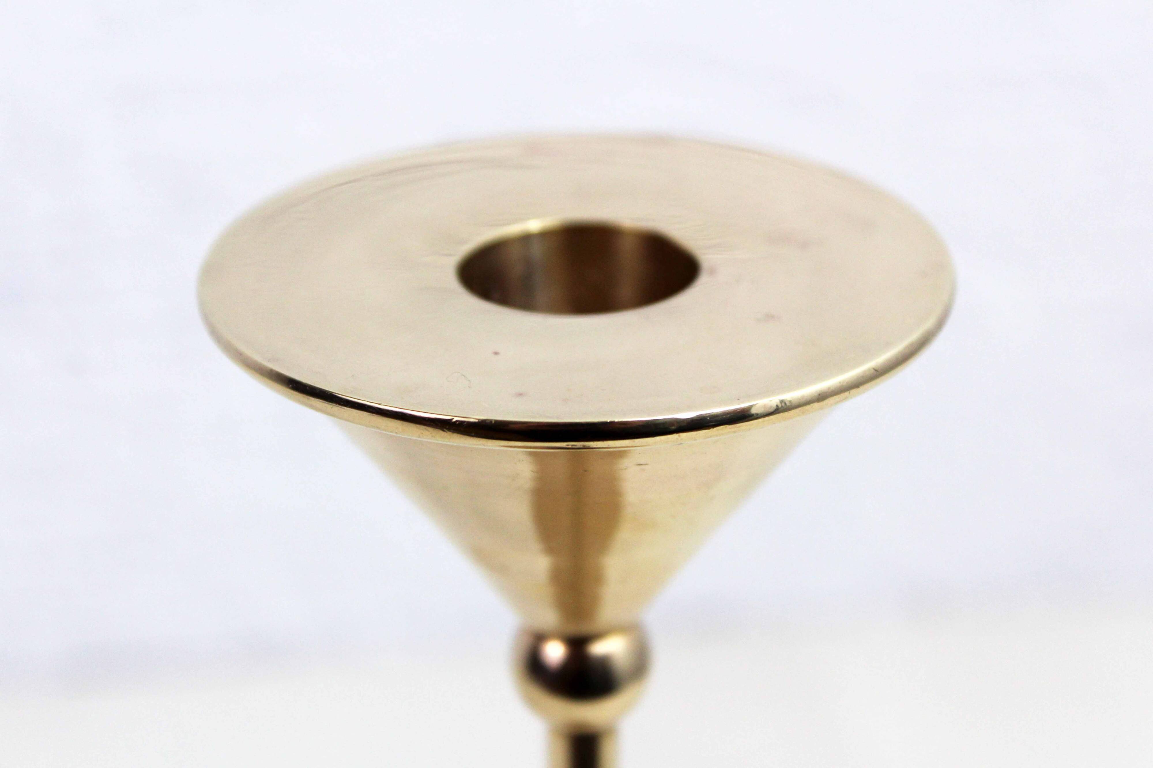 Scandinavian brass candle holder