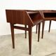 Vintage teak bedside tables (H53cm) – minimalist design and open niche.