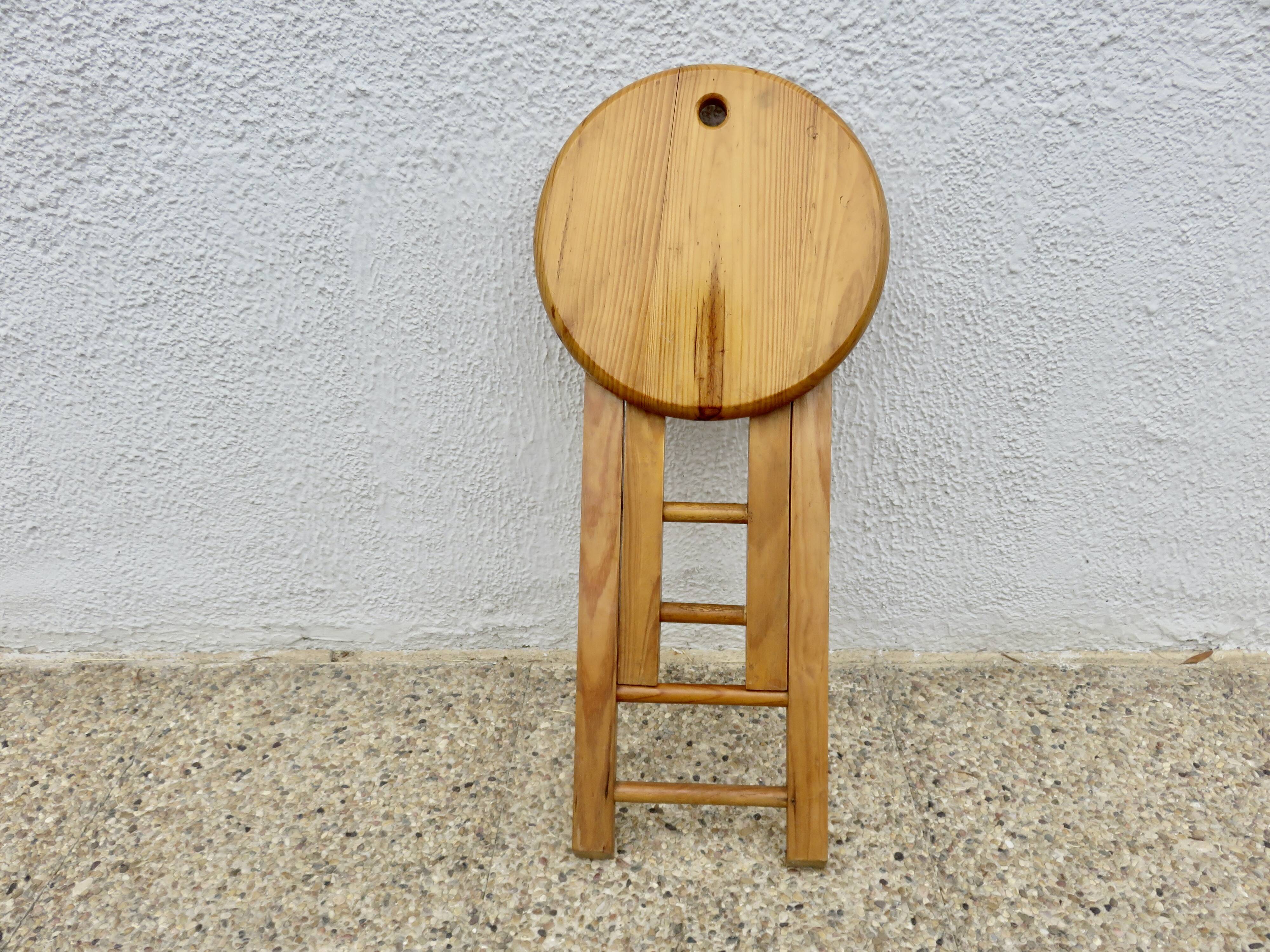 Tabouret pliant dans le style de Roger Tallon ou Adrian Reed, vers 1970