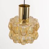 Large amber glass pendant by Limburg, Germany, 1970s.