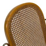 Vintage brass curved wooden rocking chair