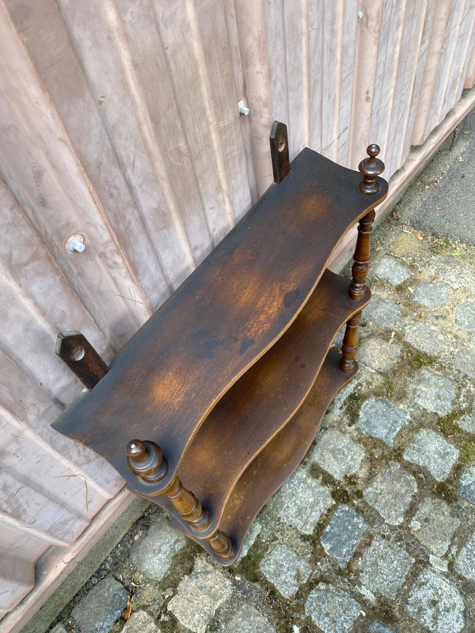 Louis Philippe vintage wall shelf made of solid wood from the 19th century.