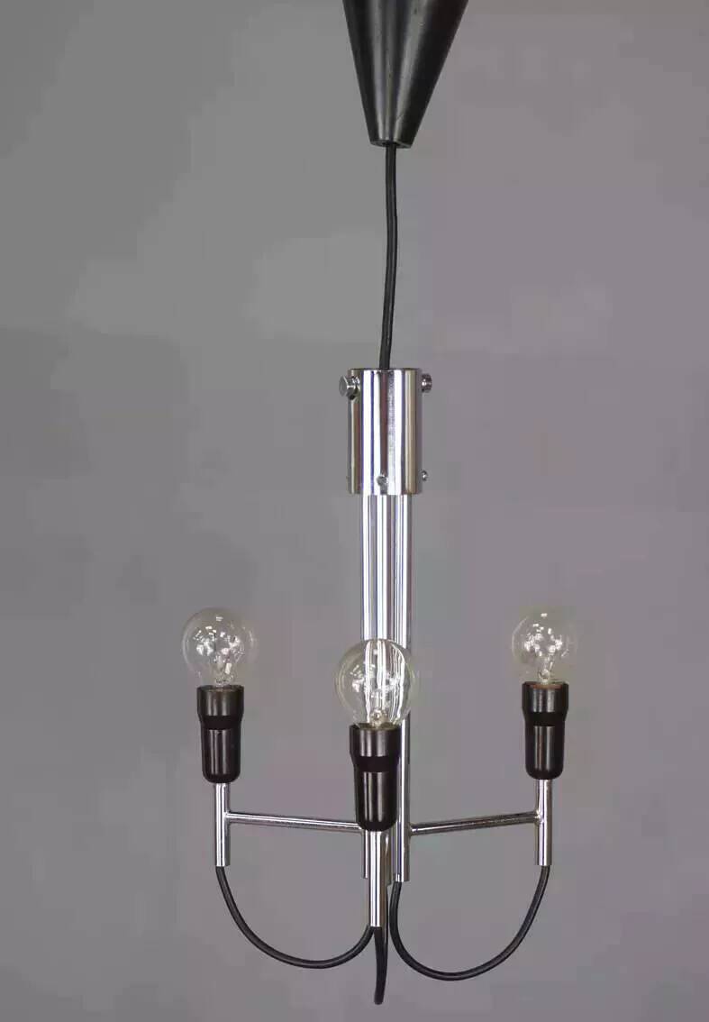 Chrome pendant light, Italian design, 60s