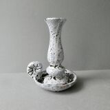 Cellar rat candle holder in white enamel stoneware, 60s-70s