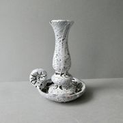 Bougeoir rat de cave en grès émail blanc, années 60-70