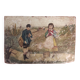 French vintage oil painting, L'Angelus des ecoliers, signed D. Ladrens