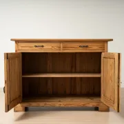 Antique German Pine Art Nouveau Cabinet with Two Drawers, circa 1910