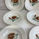 6 old Digoin soup plates