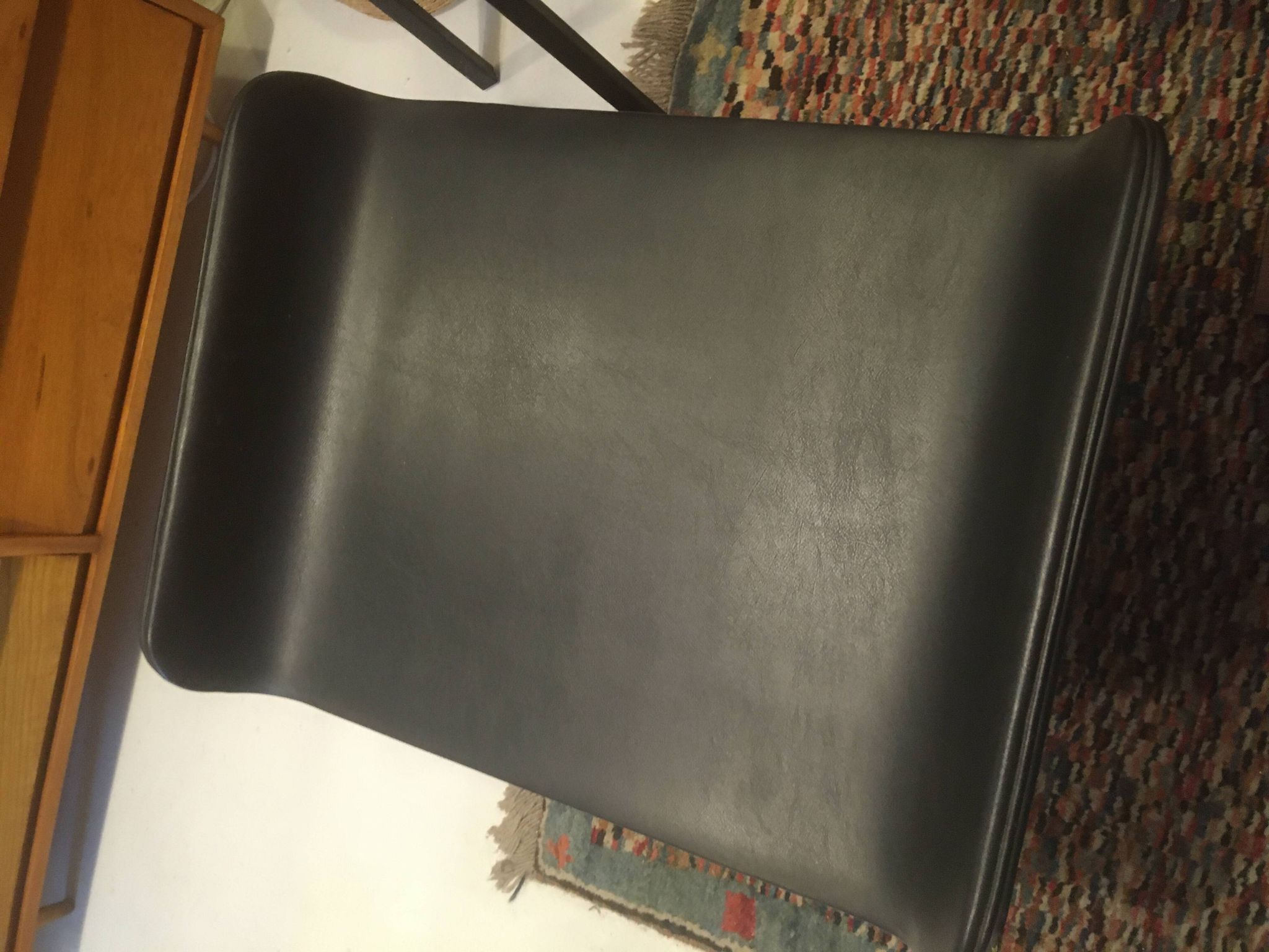 Tabouret en cuir, Danemark, années 1960